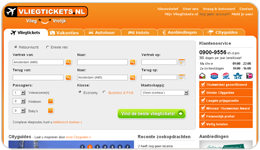 Screenshot Vliegtickets.nl